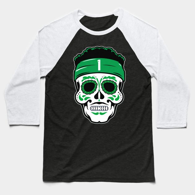 Ahmad Sauce Gardner Sugar Skull Baseball T-Shirt by Chunta_Design